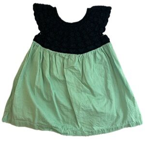 Kate Quinn sleeveless round yoke dress | fair green (crochet top)